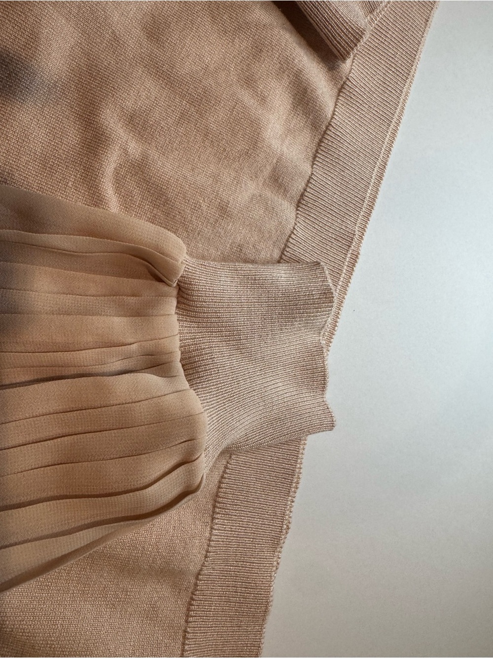 Adrianna Papell Blush Pleated Sleeve Ruffle Neck Sweater – Medium - Picture 7 of 13